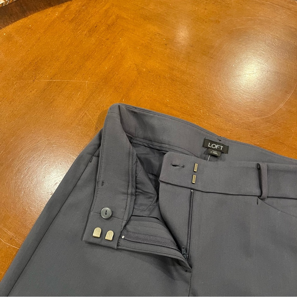 NWT Ann Taylor LOFT $70 Julie Skinny Ankle Length Dress Pant 2 Mid-Rise Gray - Picture 9 of 16